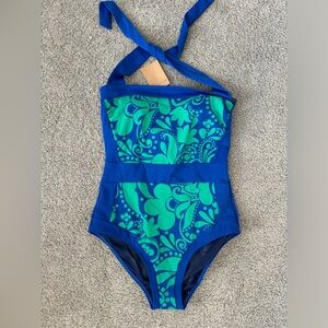 Biden halter swimsuit women’s size 8 8T NWT blue green